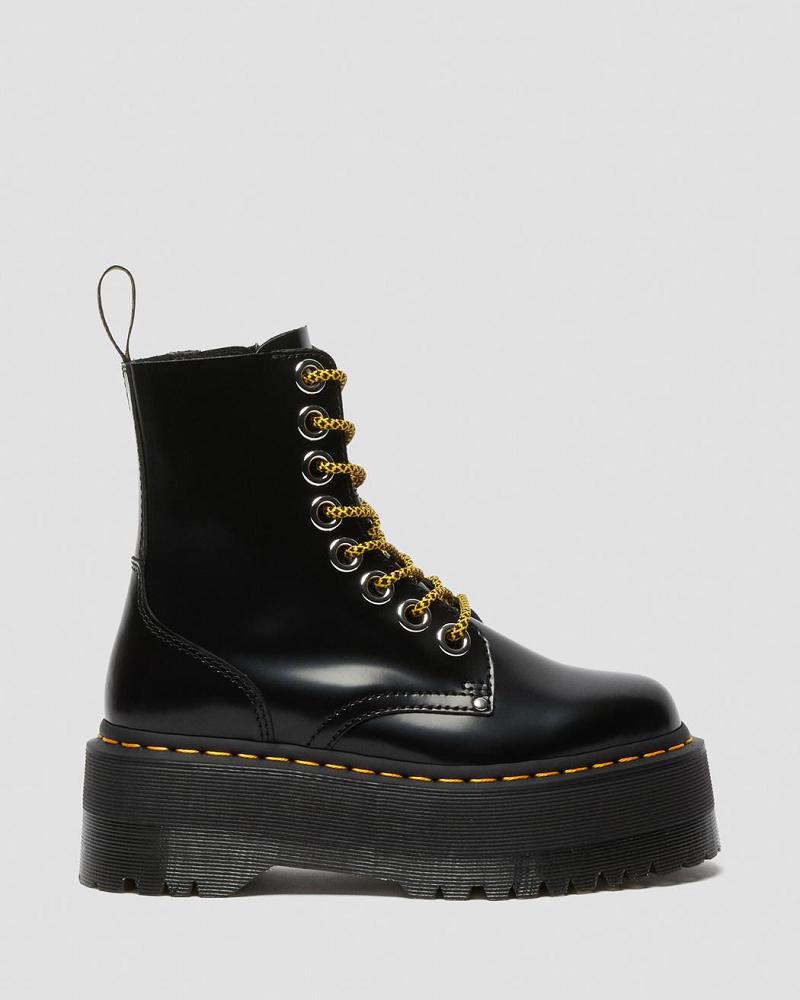 Botas Plataforma Dr Martens Jadon Max Mujer Negros | MX 541KOR